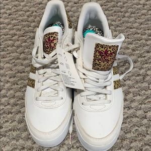 Adidas with leopard stripes